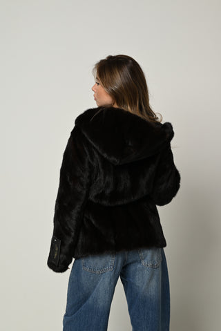 Visone cappuccio e cintura 1450