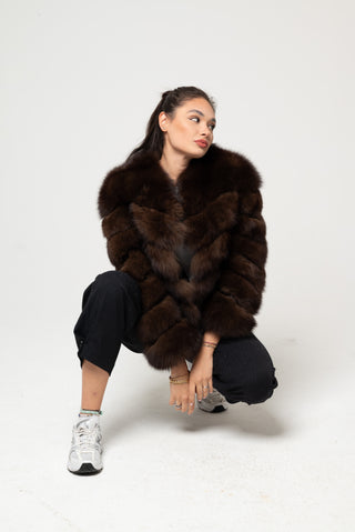Giacca in volpe Eleonor marrone