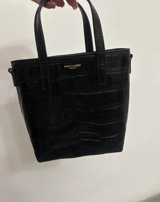 MINI TOY SHOPPING SAINT LAURENT IN PELLE GOFFRATA COCCODRILLO