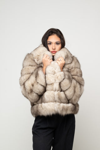 Giacca in volpe modello Sermona 
- Artic Frost