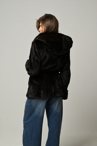 Visone cappuccio e cintura 1443