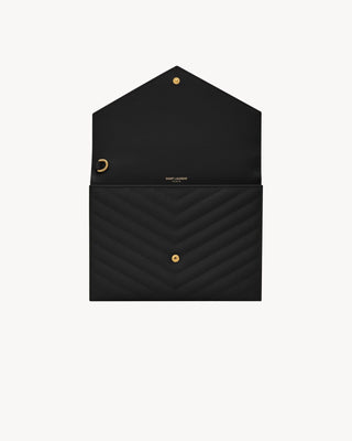Cassandre Flap Pouch in pelle goffrada Grain De Poudre trapuntata