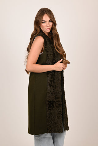 Gilet in Astrakan e lana A186