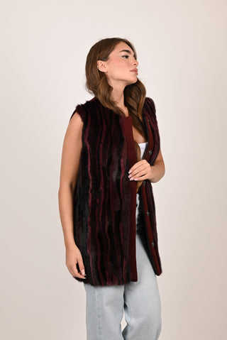 Gilet in visone e lana A127