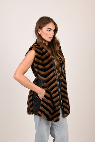 Gilet in visone A139