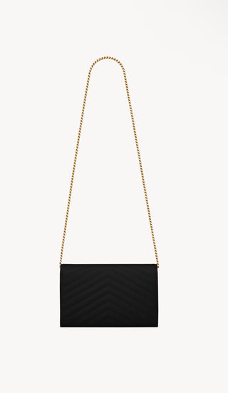 POCHETTE CON CATENA CASSANDRE CLASSICA IN PELLE GRAIN DE POUDRE