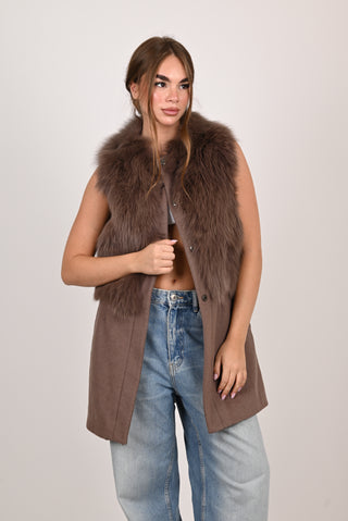 Gilet in volpe e lana A270