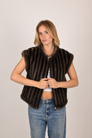 Gilet in visone A106