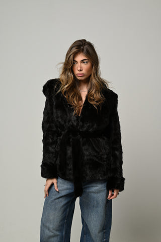 Visone cappuccio e cintura 1437