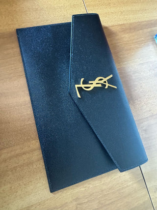 POCHETTE UPTOWN IN PELLE GOFFRATA GRAIN DE POUDRE