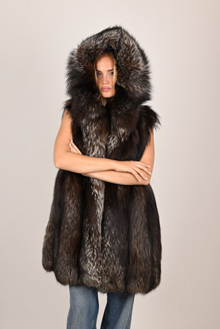 Gilet in volpe argentata A60