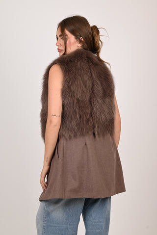 Gilet in volpe e lana A270