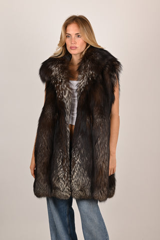 Gilet in volpe argentata A60
