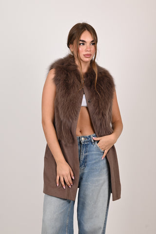 Gilet in volpe e lana A270