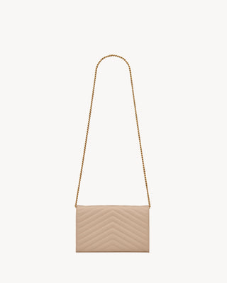 Pochette con catena Cassandre classica in pelle Grain De Poudre