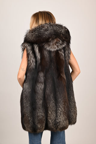 Gilet in volpe argentata A60