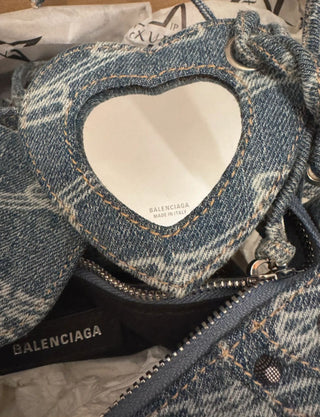 Balenciaga le Cagole Xs Monogram Bu/Denim