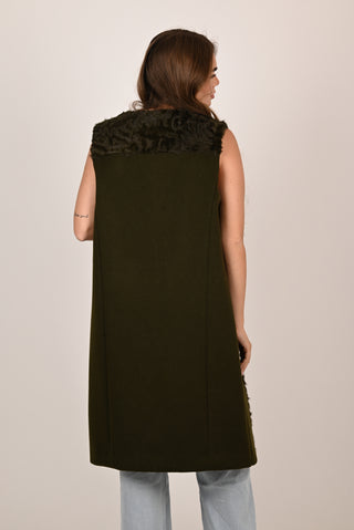 Gilet in Astrakan e lana A186
