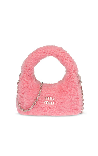 Wander shearling hobo bag