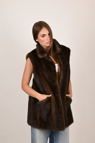 Gilet in visone A51