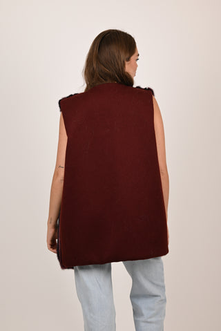 Gilet in visone e lana A127