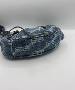 Balenciaga le Cagole Xs Monogram Bu/Denim