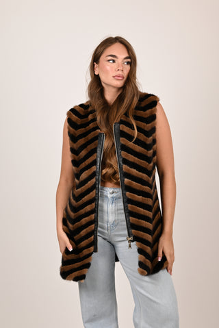 Gilet in visone A139