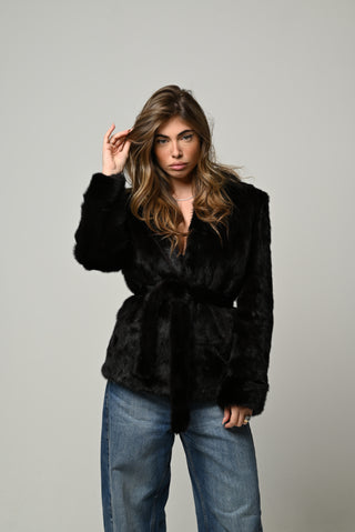 Visone cappuccio e cintura 1437