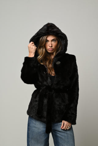 Visone cappuccio e cintura 1437