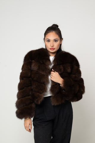 Giacca in volpe Eleonor marrone