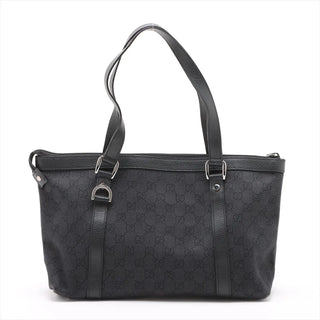 Gucci GG Canvas Canvas & Leather Hand bag Black