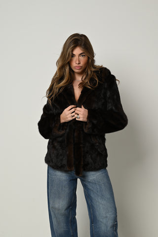 Visone cappuccio e cintura 1448