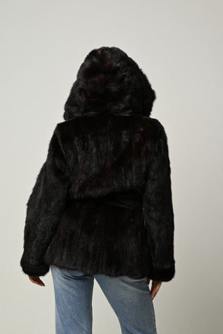 Visone cappuccio e cintura 1457