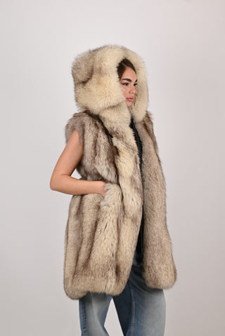 Gilet in volpe della Groenlandia A754