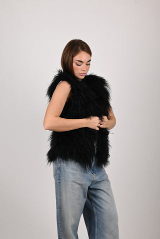 Gilet in mongolia nero