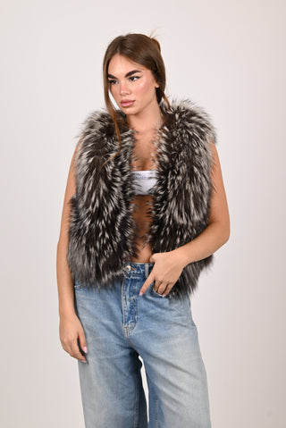 Gilet in volpe argentata A285