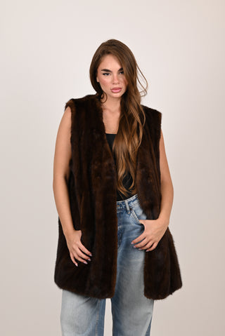 Gilet in visone A344