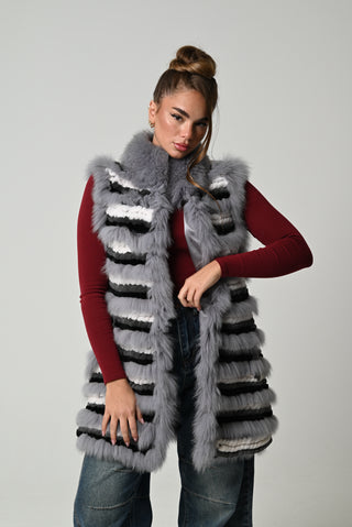 Gilet in lapin e volpe 1351
