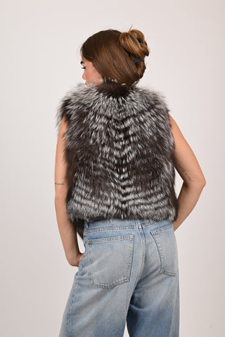 Gilet in volpe argentata A285