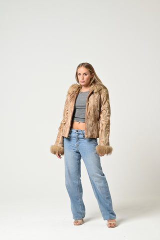 Giacca in lapin e volpe 84