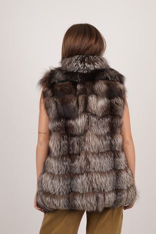 Gilet in volpe argentata A667