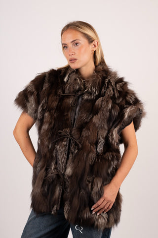 Gilet in volpe argentata A706