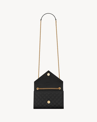 Envelope small in pelle trapuntata Grain De Powder