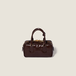 Borsa Arcadie in pelle goffrata motivo coccodrillo